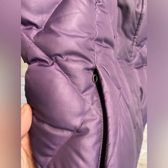 EDDIE BAUER Premium Goose Down Puffer Quilted Jacket Coat Women’s‎ Purple XS Y2K - Picture 8 of 11